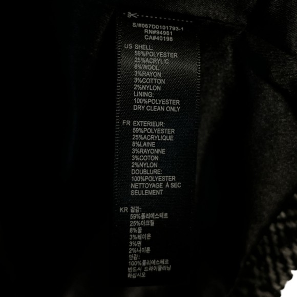 XXI Women's Black White 3/4 Sleeve Lined Tweed Coat Jacket Size Small Flare Knit - Picture 4 of 11